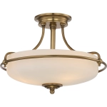 Półplafon Griffin – 3 źródła światła – Postarzany mosiądz QZ-GRIFFIN-SFS-WS Elstead Lighting