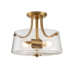 Półplafon Hollister – 2 źródła światła – Szczotkowany mosiądz QZ-HOLLISTER-SF-BB Elstead Lighting