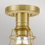 Półplafon Mixon – 1 źródło światła – Szczotkowany mosiądz QZ-MIXON-SF-BB Elstead Lighting