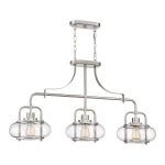 kinkiecik.pl Podłużna lampa wisząca Trilogy – 3 źródła światła – Szczotkowany nikiel QZ-TRILOGY-ISLE-BN Elstead Lightin
