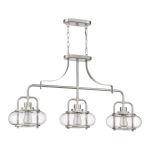 Podłużna lampa wisząca Trilogy – 3 źródła światła – Szczotkowany nikiel QZ-TRILOGY-ISLE-BN Elstead Lighting