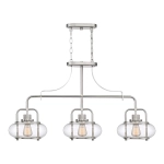 Podłużna lampa wisząca Trilogy – 3 źródła światła – Szczotkowany nikiel QZ-TRILOGY-ISLE-BN Elstead Lighting
