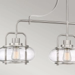 Podłużna lampa wisząca Trilogy – 3 źródła światła – Szczotkowany nikiel QZ-TRILOGY-ISLE-BN Elstead Lighting