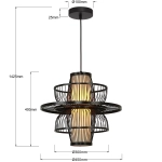 Rattanowa lampa wisząca Astra czarna 1xE27 LP-3110/1P BK Light Prestige