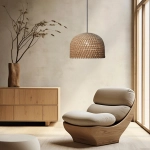 Rattanowa lampa wisząca Kanso 40 cm jasne drewno 1xE27 LP-2025/1P 40 cm Light Prestige