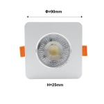 Ruchome kwadratowe oczko podtynkowe Plus białe LED CCT LP-1506/1RS WH Square Light Prestige