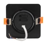 Ruchome kwadratowe oczko podtynkowe Plus czarne LED CCT LP-1506/1RS BK Square Light Prestige