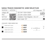 Alfa Saga Track Magnetic 24W MILKY120 4000K (black) AZ4609 AZZARDO