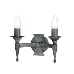 Kinkiet Saxon – 2 źródła światła – Czarny / Srebrna patyna SAX2-BLK-SIL Elstead Lighting