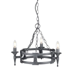 Żyrandol Saxon – 3 źródła światła – Czarny / Srebrna patyna SAX3-BLK-SIL Elstead Lighting
