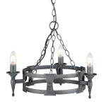 Żyrandol Saxon – 3 źródła światła – Czarny / Srebrna patyna SAX3-BLK-SIL Elstead Lighting