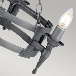 Żyrandol Saxon – 3 źródła światła – Czarny / Srebrna patyna SAX3-BLK-SIL Elstead Lighting