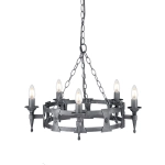 Żyrandol Saxon – 5 źródeł światła – Czarny / Srebrna patyna SAX5-BLK-SIL Elstead Lighting