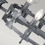 Żyrandol Saxon – 5 źródeł światła – Czarny / Srebrna patyna SAX5-BLK-SIL Elstead Lighting