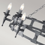 Żyrandol Saxon – 8 źródeł światła – Czarny / Srebrna patyna SAX8-BLK-SIL Elstead Lighting