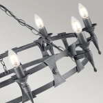 Żyrandol Saxon – 8 źródeł światła – Czarny / Srebrna patyna SAX8-BLK-SIL Elstead Lighting