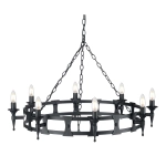Żyrandol Saxon – 8 źródeł światła – Czarny SAX8-BLK Elstead Lighting