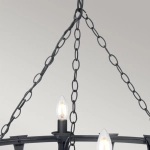 Żyrandol Saxon – 8 źródeł światła – Czarny SAX8-BLK Elstead Lighting
