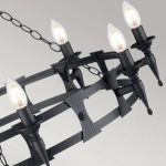 Żyrandol Saxon – 8 źródeł światła – Czarny SAX8-BLK Elstead Lighting