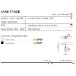 Reflektor Jane track (black) AZ2457 AZZARDO