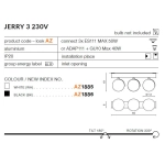 Plafon Jerry 3 230V (black) AZ1886 AZZARDO