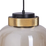 Lampa wisząca BOOM 25 cm - LED, klosz bursztynowy, wykonczenie złote - zdjęcie produktu