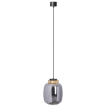 Lampa wisząca BOOM 25 cm - LED, klosz szary- metalizowany, wykonczenie złote - zdjęcie produktu