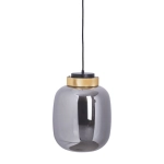 Lampa wisząca BOOM 25 cm - LED, klosz szary- metalizowany, wykonczenie złote - zdjęcie produktu
