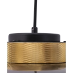 Lampa wisząca BOOM 25 cm - LED, klosz szary- metalizowany, wykonczenie złote - zdjęcie produktu