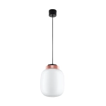 Lampa wisząca BOOM 25 cm - LED, klosz biały, wykonczenie miedziane - zdjęcie produktu