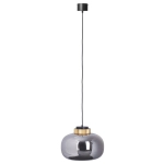 Lampa wisząca BOOM 35 cm - LED, klosz szary, wykonczenie złote - zdjęcie produktu