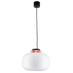 Lampa wisząca BOOM 35 cm - LED, klosz biały, wykonczenie miedziane - zdjęcie produktu