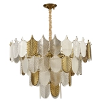 Lampa wisząca SECRET biało złota 80 cm - zdjęcie produktu