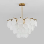 Lampa wisząca FIORE 60 cm – biały szklany klosz - zdjęcie produktu