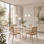 Lampa wisząca MODERNO 80 cm -kremowa z białymi kloszami - zdjęcie produktu