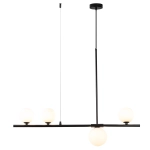 Lampa wisząca MODERNO 80 cm -czarna z białymi kloszami - zdjęcie produktu