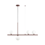 Lampa wisząca MODERNO 80 cm - burgundowa z białymi kloszami - zdjęcie produktu