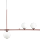 Lampa wisząca MODERNO 80 cm - burgundowa z białymi kloszami - zdjęcie produktu