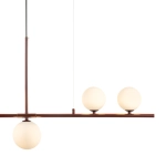 Lampa wisząca MODERNO 80 cm - burgundowa z białymi kloszami - zdjęcie produktu