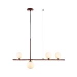 Lampa wisząca MODERNO 80 cm - burgundowa z białymi kloszami - zdjęcie produktu