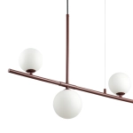Lampa wisząca MODERNO 80 cm - burgundowa z białymi kloszami - zdjęcie produktu
