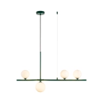 Lampa wisząca MODERNO 80 cm -szmaragdowa z białymi kloszami - zdjęcie produktu