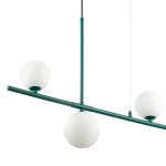 Lampa wisząca MODERNO 80 cm -szmaragdowa z białymi kloszami - zdjęcie produktu