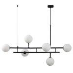 Lampa wisząca MODERNO DUO 100 cm - czarna z białymi kloszami - zdjęcie produktu
