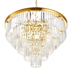 Lampa wisząca SPLENDORE 80 cm - żyrandol złoto-kryształowy - zdjęcie produktu