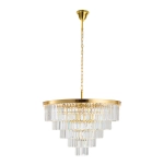 Lampa wisząca SPLENDORE 80 cm - żyrandol złoto-kryształowy - zdjęcie produktu