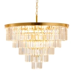 Lampa wisząca SPLENDORE 80 cm - żyrandol złoto-kryształowy - zdjęcie produktu