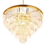 Lampa wisząca SPLENDORE 80 cm - żyrandol złoto-kryształowy - zdjęcie produktu