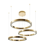 Lampa wisząca CIRCLE 3 40+60+80 cm - LED złoty połysk na 1 podsufitce - zdjęcie produktu