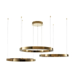 Lampa wisząca CIRCLE 3 40+60+80 cm - LED złoty połysk na 1 podsufitce - zdjęcie produktu